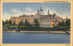 U.S. Marine Hospital, Norfolk, VA - Lafayette River Postcard