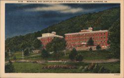Memorial and Crippled Children's Hospital by Moonlight Postcard