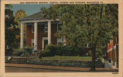 Winchester Memorial Hospital Main Entrance Postcard