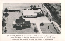 DR. JOHN B. PETERMAN Veterinarian Office Aerial View Postcard