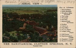 Clifton Springs Sanitarium Aerial View, NY Postcard