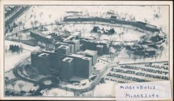 U.S. Veterans Hospital Aerial View, Minneapolis MN Winter Postcard