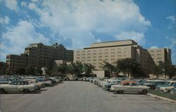 Milwaukee County Hospital with Parking Lot Postcard