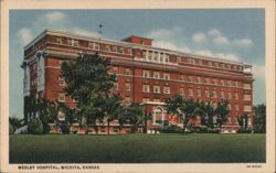 Wesley Hospital, Wichita, Kansas Postcard