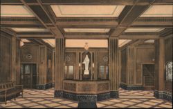 St. Elizabeth's Hospital Main Lobby, Chicago IL Postcard