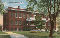 Paris Hospital, Paris, IL Postcard