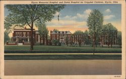 Elyria Memorial & Gates Hospital for Crippled Children Postcard