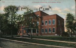 Ottumwa Hospital, Brick Building Postcard