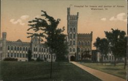 Hospital for Insane and Annex, Watertown, Illinois Postcard