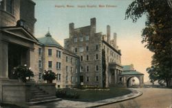 Augusta ME Insane Hospital Main Entrance Postcard