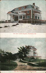 New and Old Trull Hospitals, Biddeford, Maine Postcard