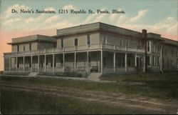 Dr. Nevin's Sanitarium, 1215 Republic St., Peoria, IL Postcard