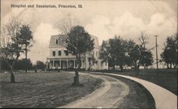 Hospital and Sanatarium, Princeton, Illinois Postcard