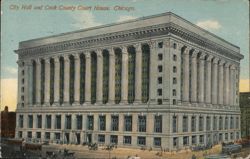 City Hall and Cook County Court House, Chicago Postcard