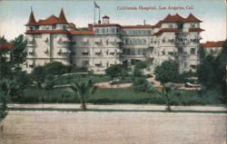 California Hospital Building, Los Angeles Postcard