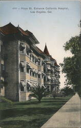 Hope St. Entrance California Hospital Postcard