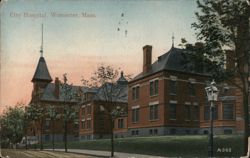 City Hospital, Worcester, Mass. Postcard