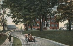 White Plains Hospital, Car & People on Road Postcard