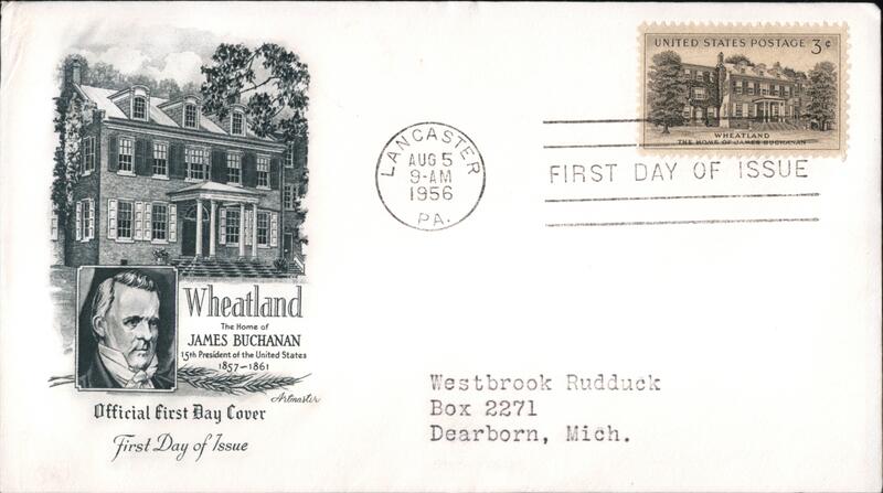 1956 3c Wheatland First Day Cover First Day Covers
