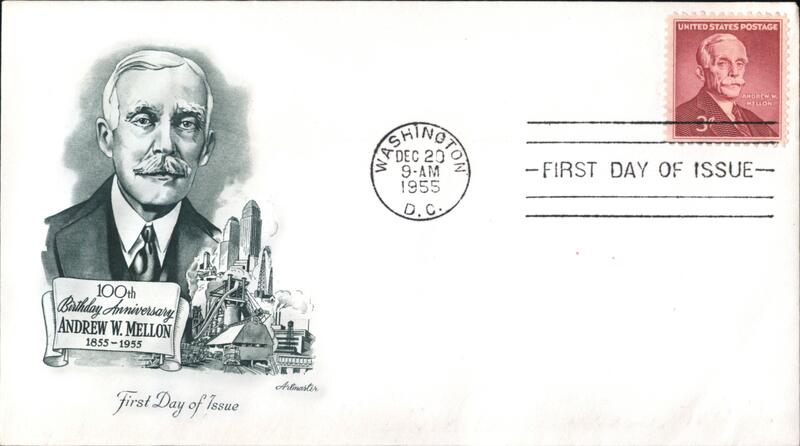 1955 3c Andrew W. Mellon 100th Birthday First Day Covers