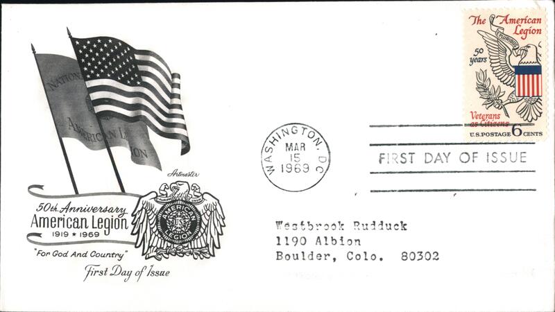 1969 6c American Legion 50th Anniversary FDC First Day Covers