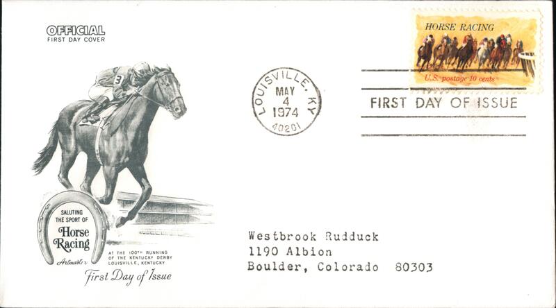 1974 10c Horse Racing First Day Cover First Day Covers