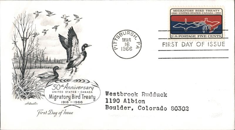 1966 5c Migratory Bird Treaty First Day Cover First Day Covers
