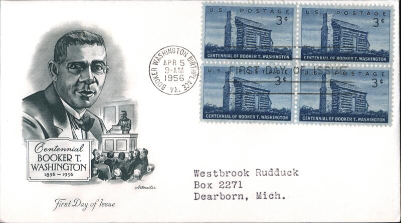 1956 3c Booker T. Washington First Day Cover First Day Covers