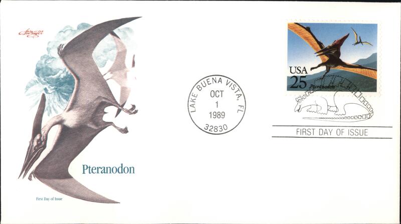 1989 25c Pteranodon First Day Cover First Day Covers