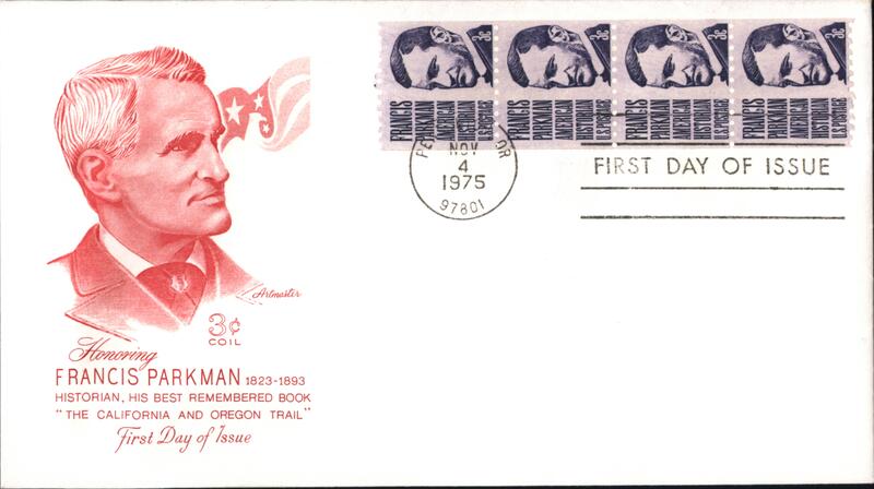 1975 3c Francis Parkman Block of 4 Stamps First Day Cover