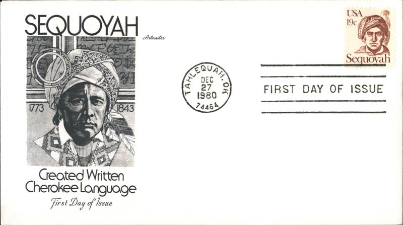 1980 19c Sequoyah First Day Cover First Day Covers