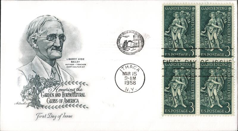 1958 3c Gardening Horticulture Block of Four Stamps First Day Cover