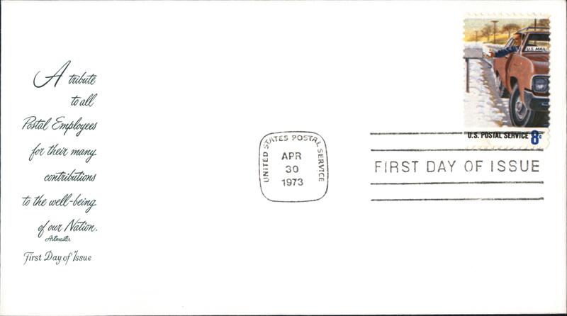 1973 8c Postal Employees First Day Cover First Day Covers