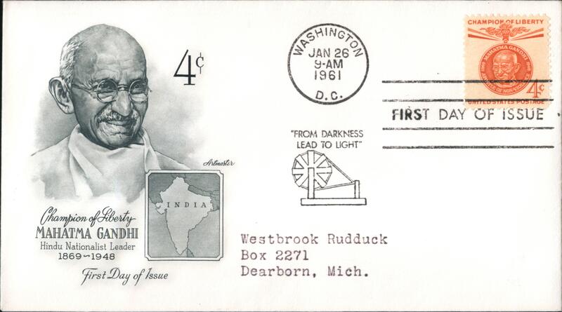 1961 4c Mahatma Gandhi Champion of Liberty First Day Cover