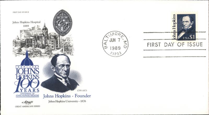 1989 $1 Johns Hopkins Hospital FDC First Day Covers