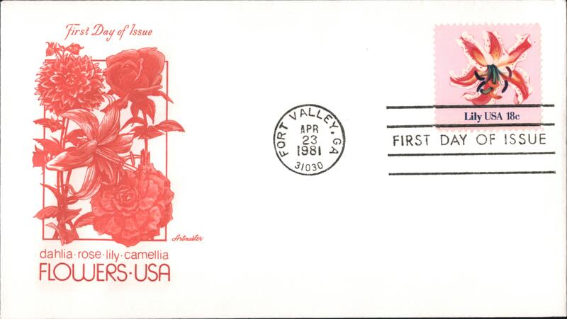1981 18c Lily USA First Day Cover First Day Covers