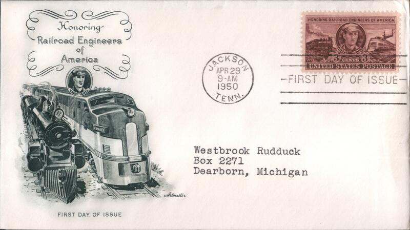 1950 3c Railroad Engineers FDC First Day Covers