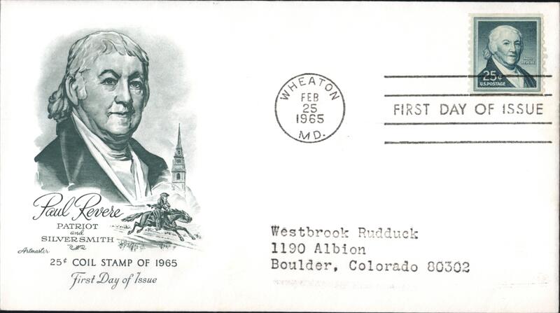 1965 25c Paul Revere First Day Cover First Day Covers