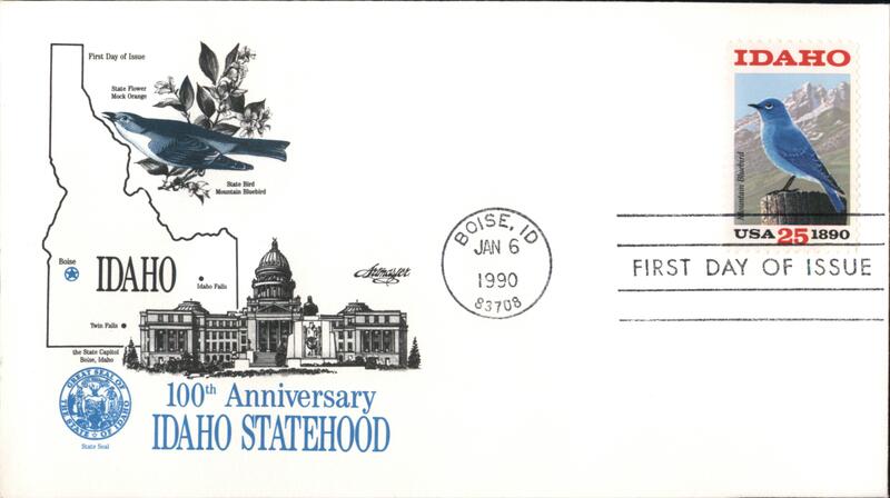 1990 25c Idaho Statehood FDC First Day Covers