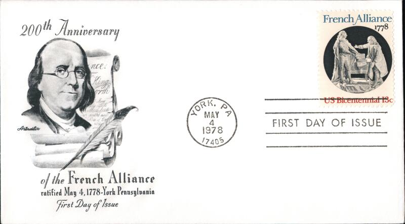 1978 13c French Alliance 200th Anniversary FDC First Day Covers