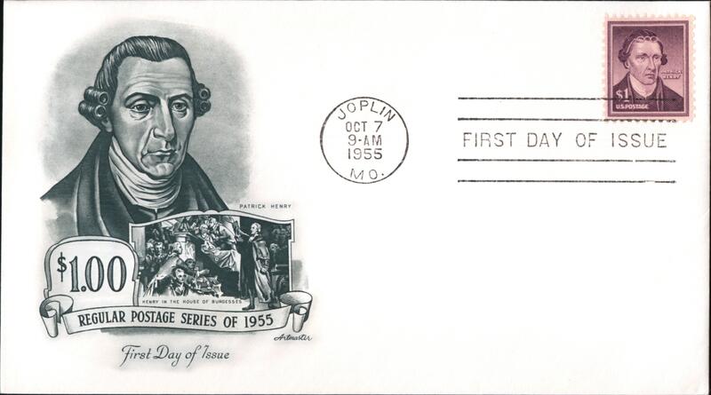 1955 $1 Patrick Henry First Day Cover First Day Covers