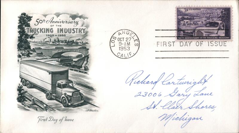 1953 3c 50th Anniversary of the Trucking Industry FDC