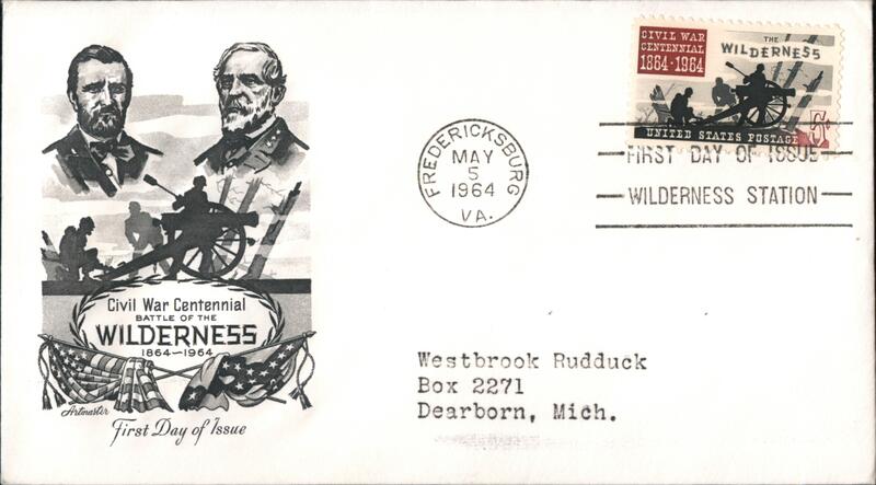 1964 5c The Wilderness Civil War Centennial FDC First Day Covers