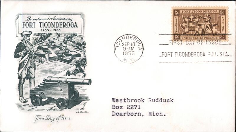 1955 3c Fort Ticonderoga First Day Cover First Day Covers