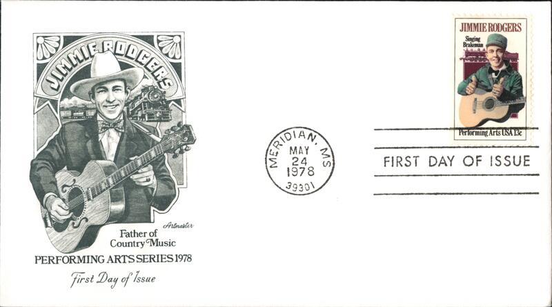 1978 13c Jimmie Rodgers Performing Arts First Day Cover