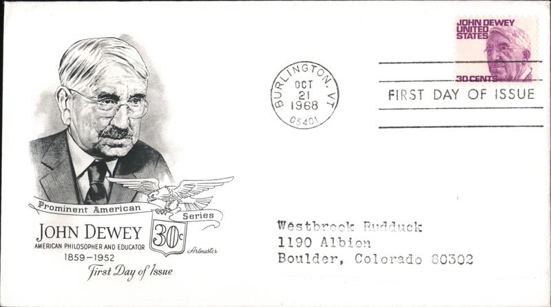 1968 30c John Dewey First Day Cover First Day Covers