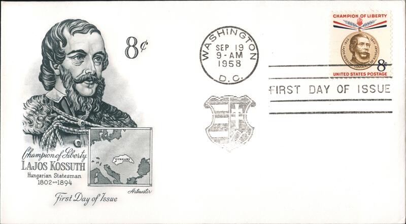 1958 8c Lajos Kossuth Champion of Liberty First Day Cover