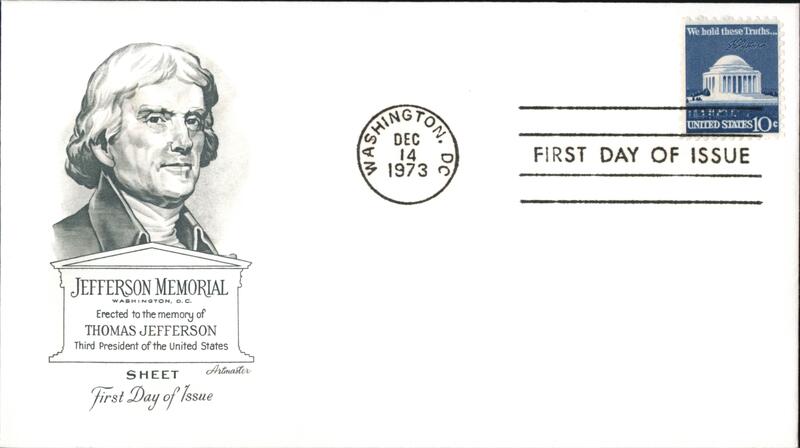 1973 10c Jefferson Memorial First Day Cover First Day Covers