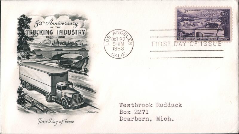 1953 3c Trucking Industry 50th Anniversary FDC First Day Covers