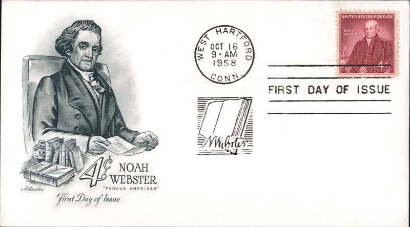 1958 4c Noah Webster First Day Cover First Day Covers